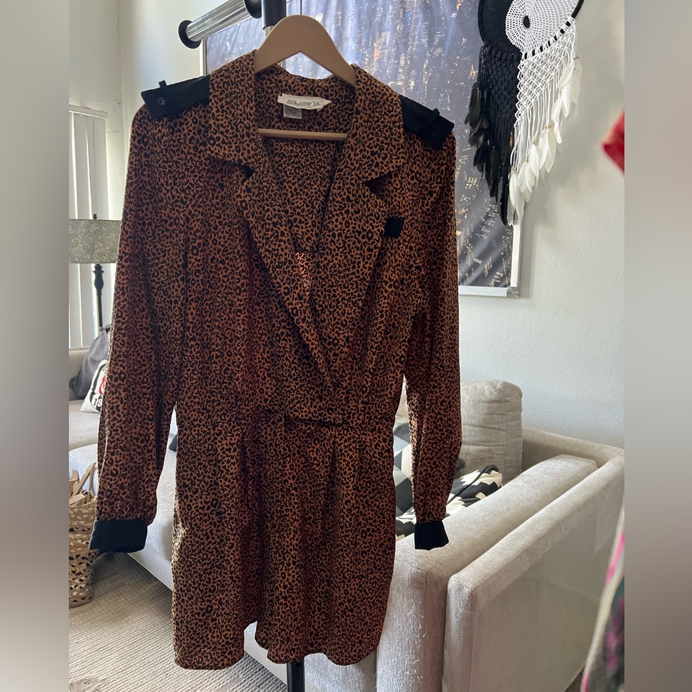Vintage ACT I New York Leopard Print Playsuit